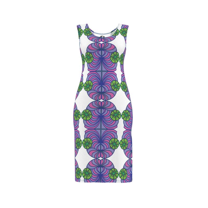 Scoop Neck Bodycon Medallion Print Dress