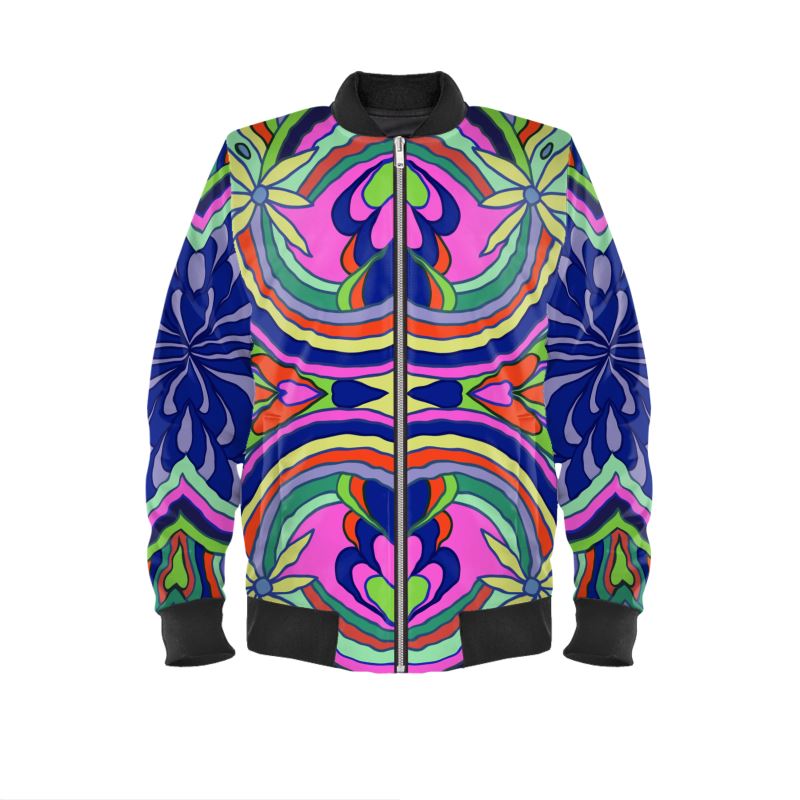 Woman's Floral Print Bomber Jacket -2