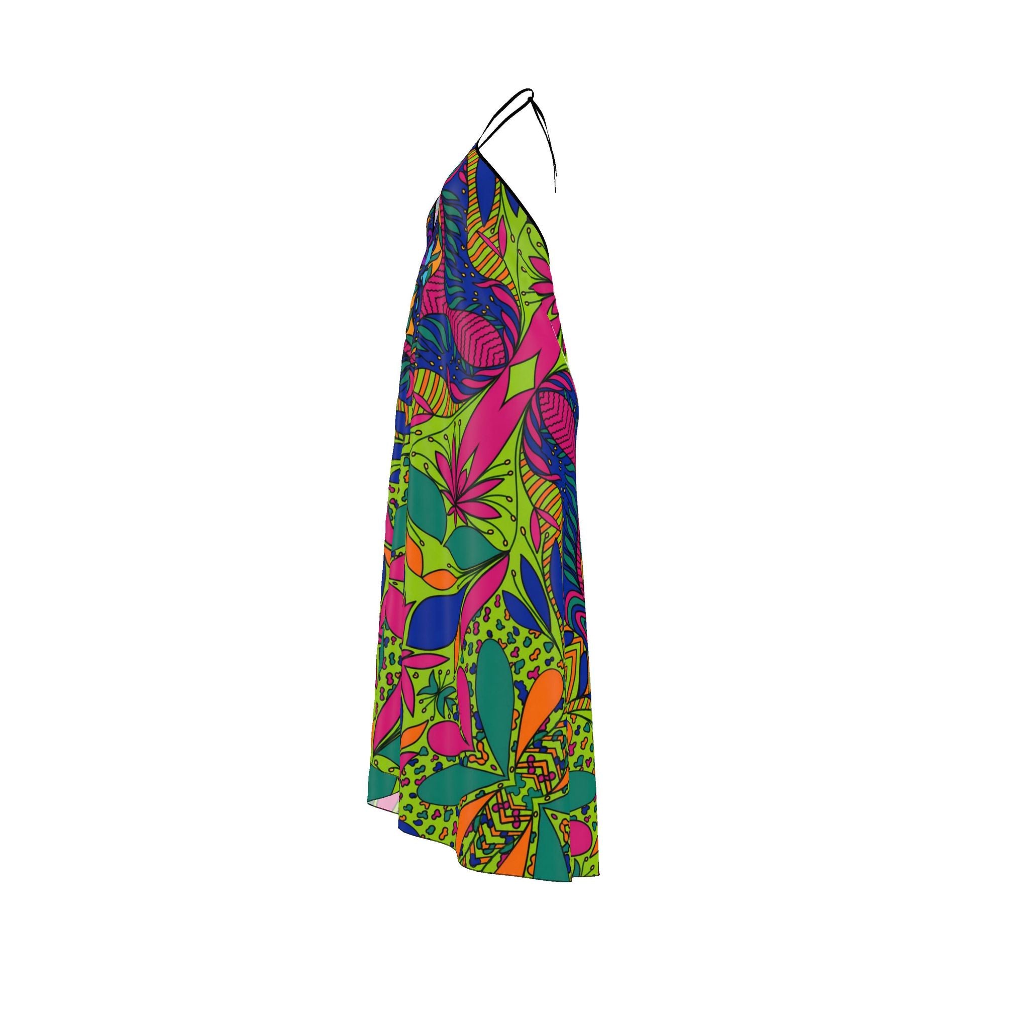 Soca Bloom Silk Halter Dress -1