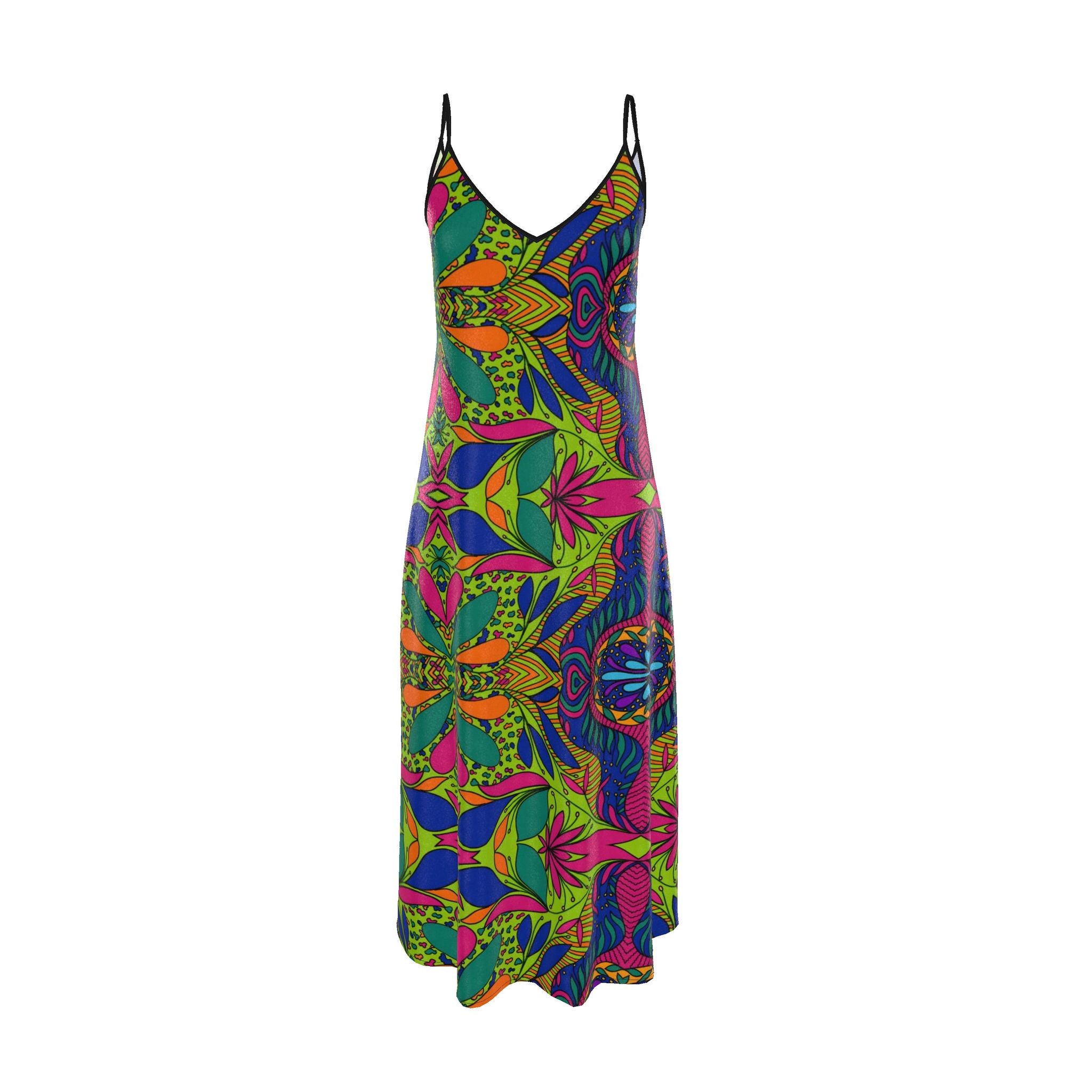 Soca Bloom Adjustable Strap Maxi Sundress
