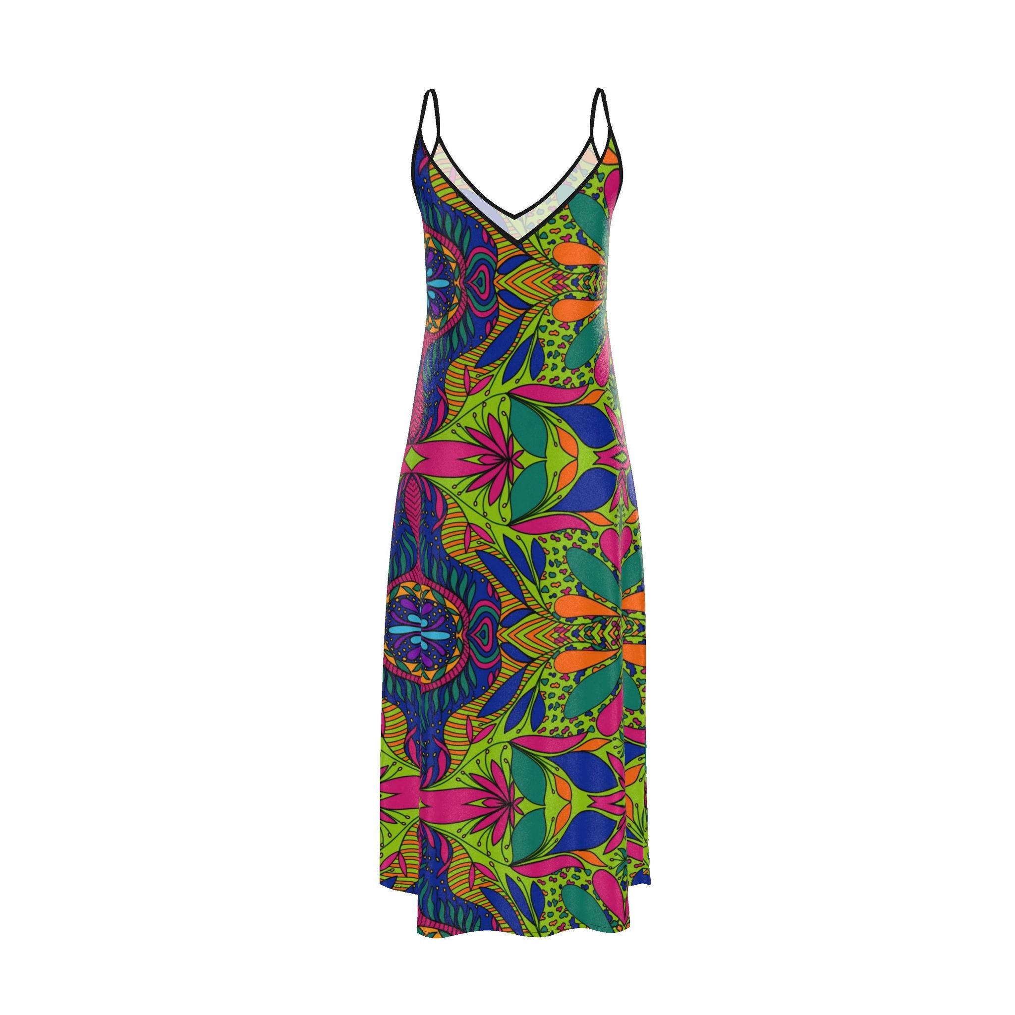 Soca Bloom Adjustable Strap Maxi Sundress