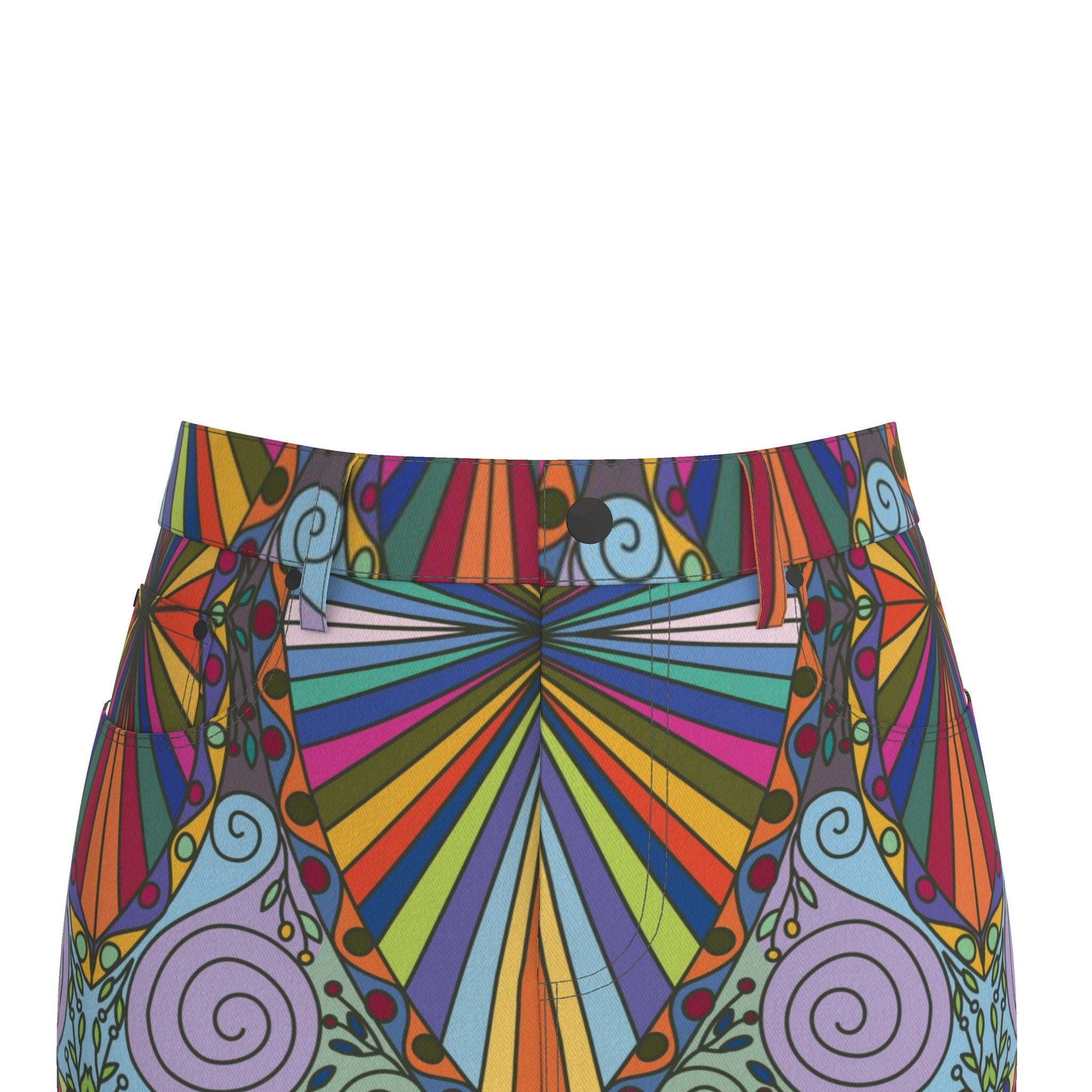 Carnival Sunrise Denim Mini Skirt