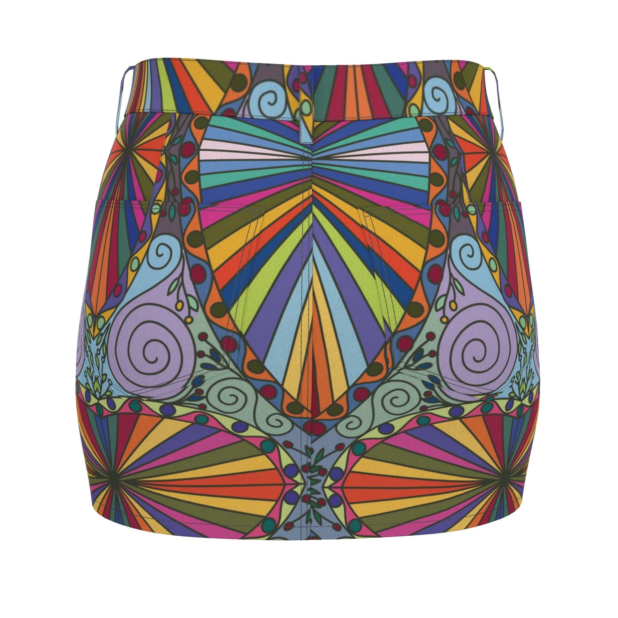 Carnival Sunrise Denim Mini Skirt