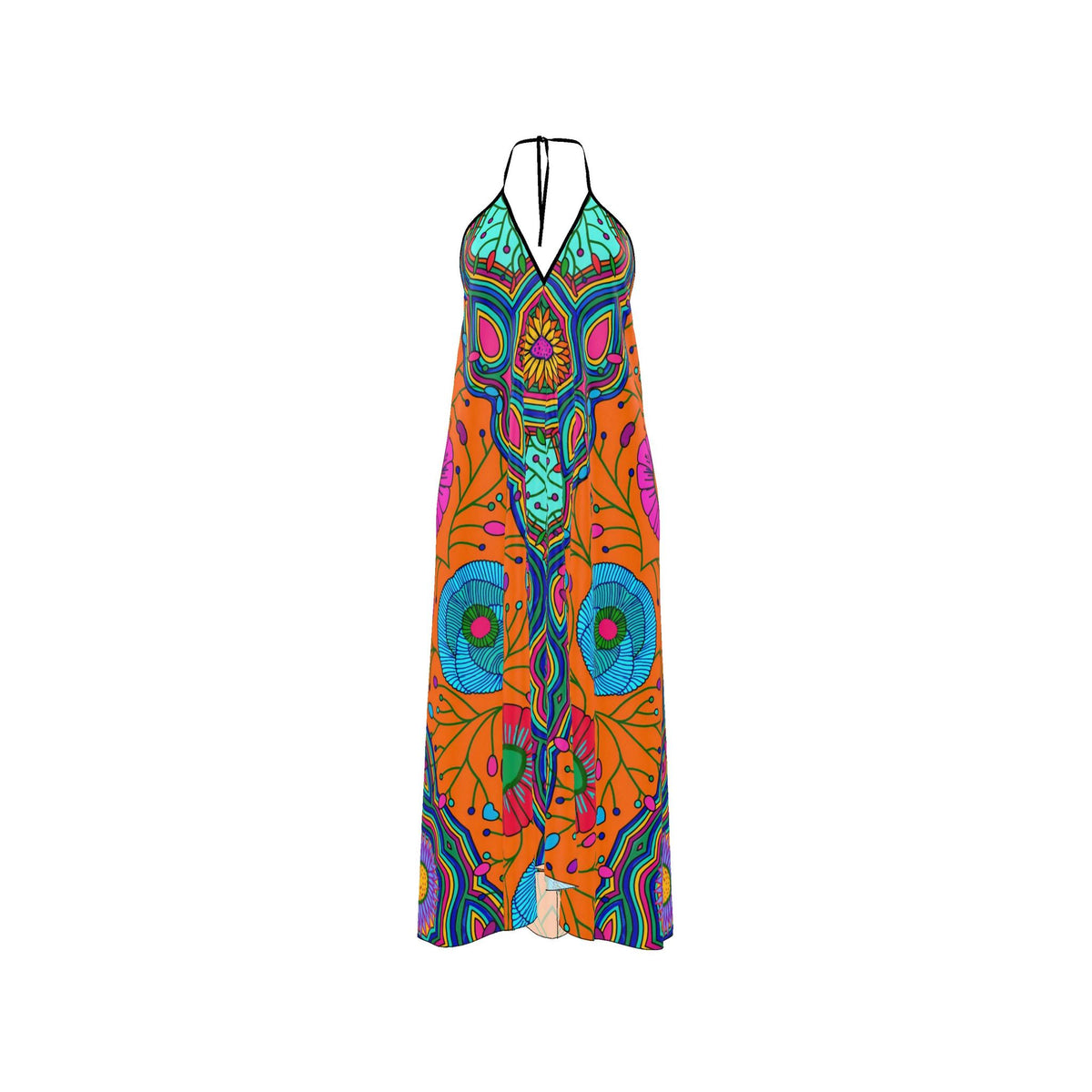 Halterneck backless dress